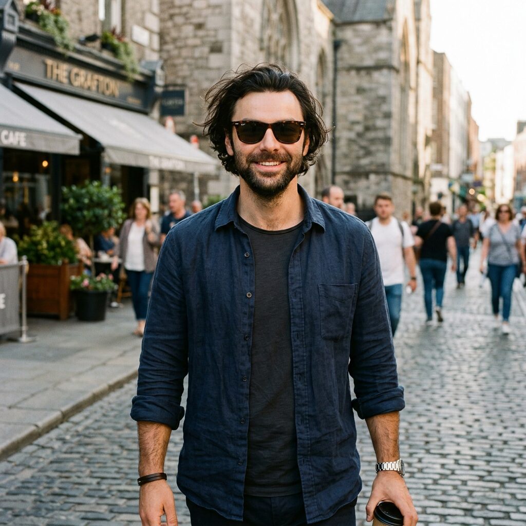 Aidan Turner with sunglasses