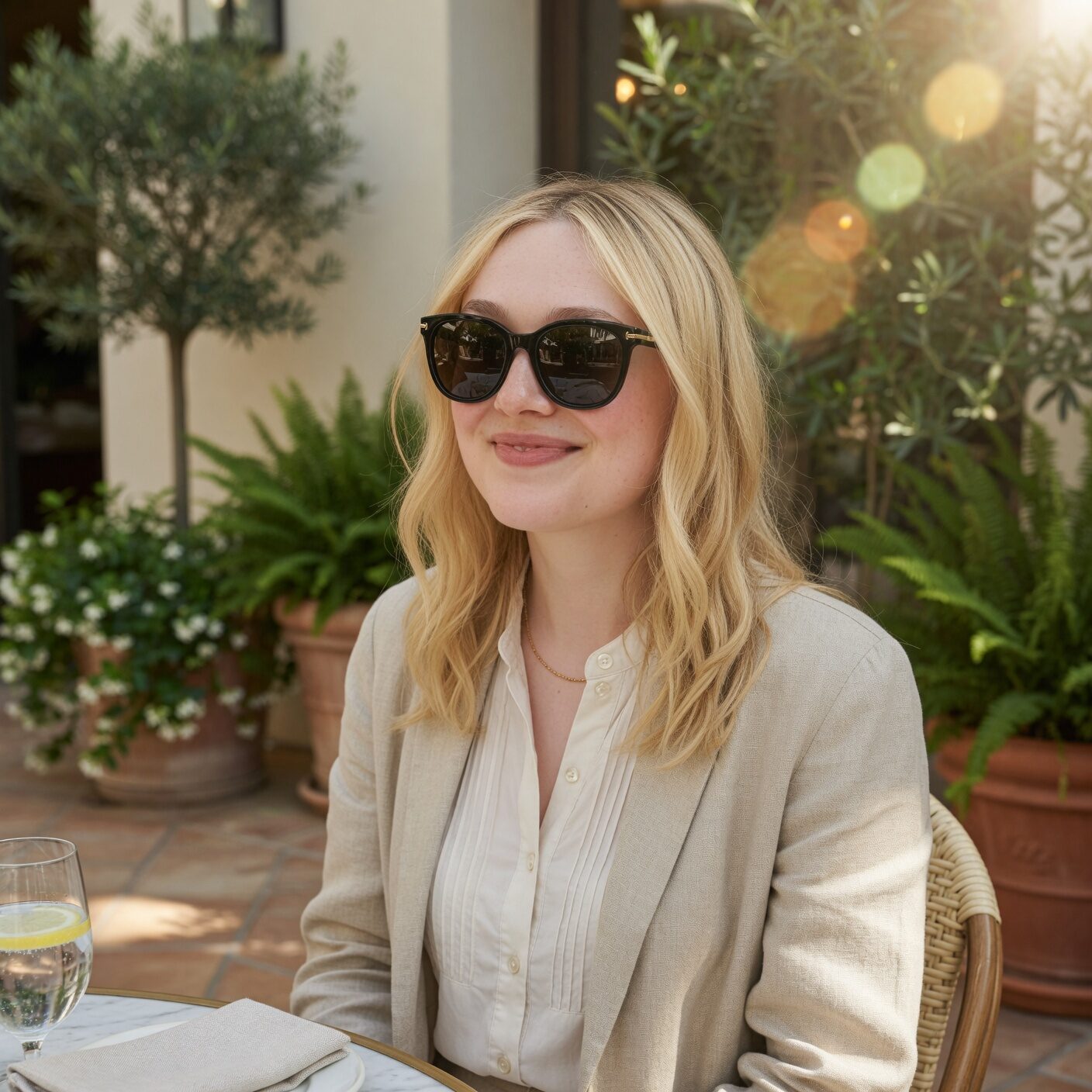 Dakota Fanning with sunglasses