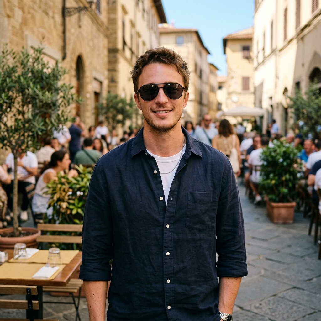 Drew Starkey with sunglasses