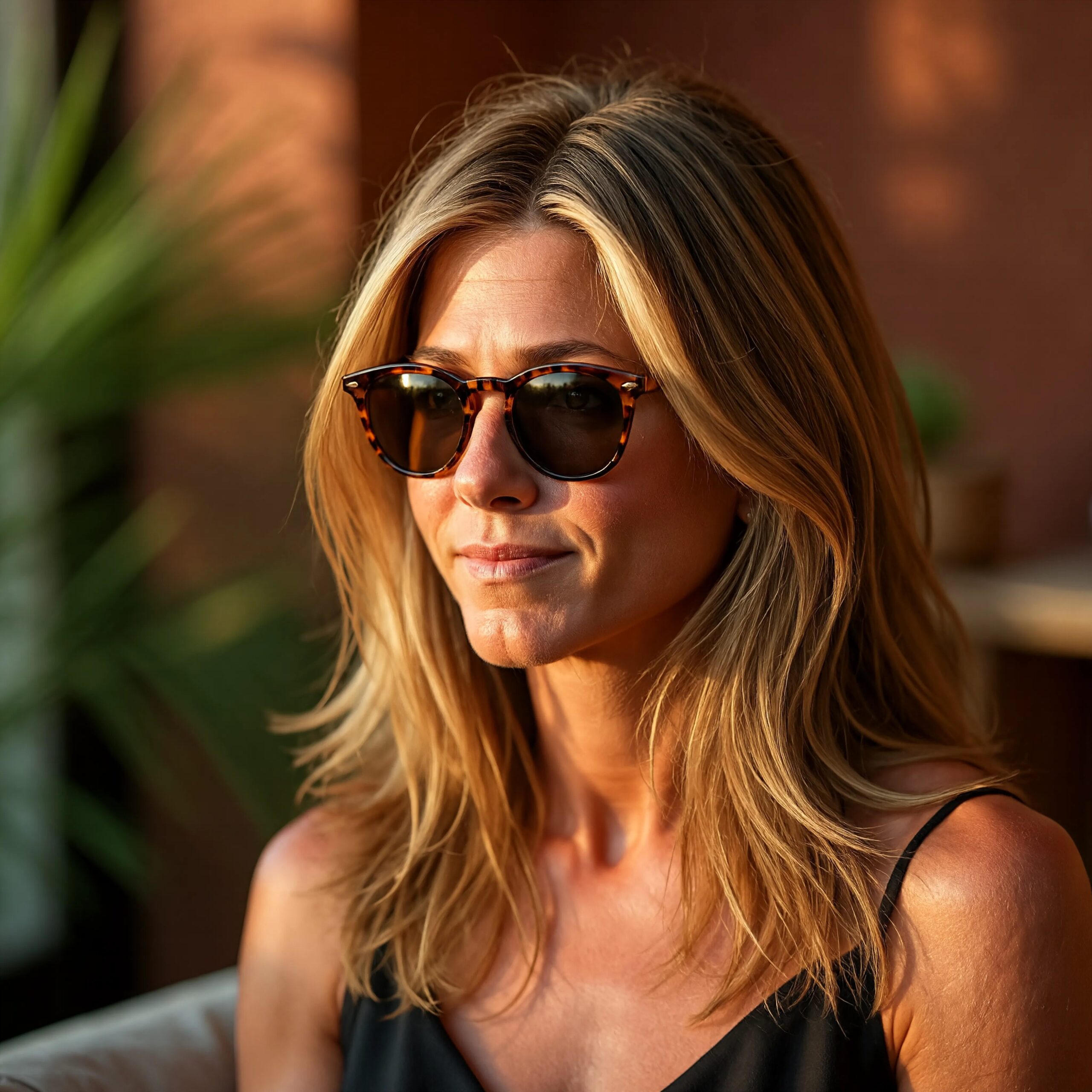 Jennifer Aniston with sunglasses, stylish