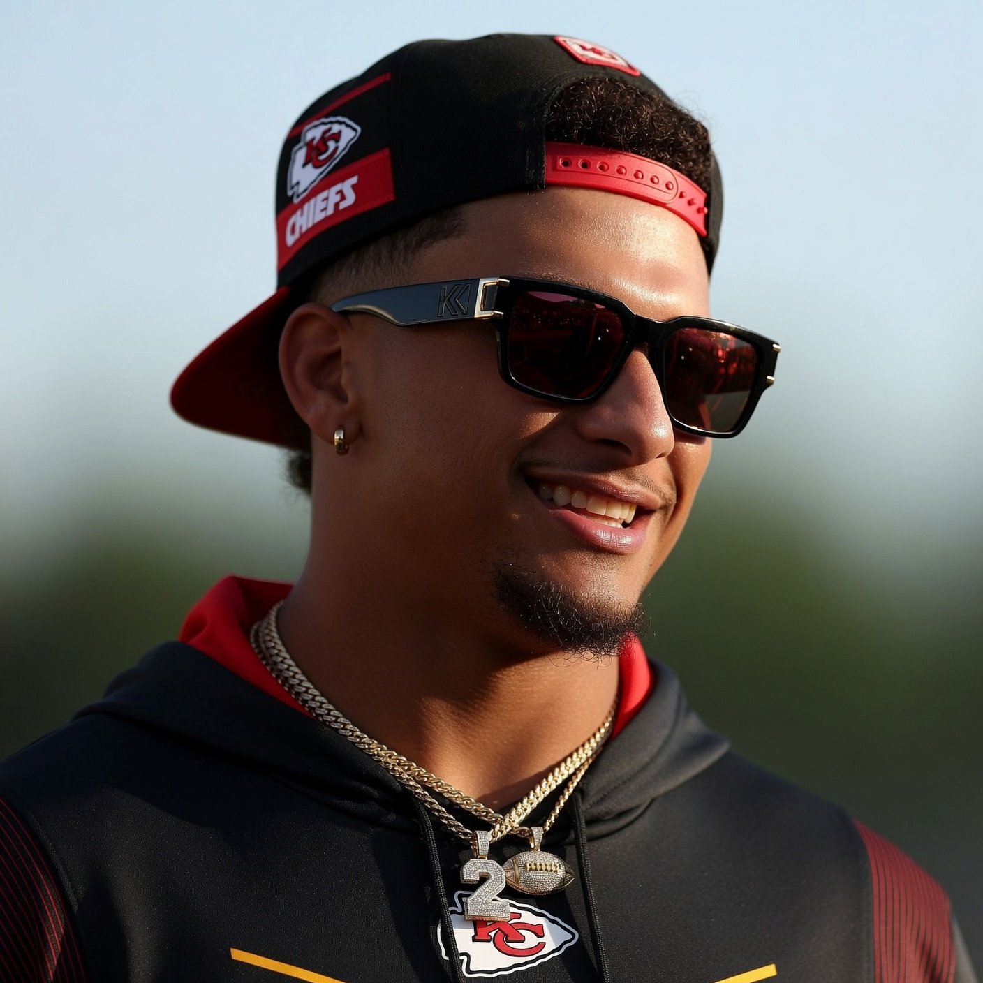 Patrick Mahomes with sunglasses