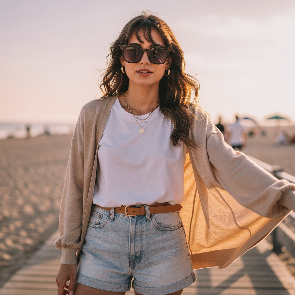 Rachel Bilson streetstyle Beach with sunglasses