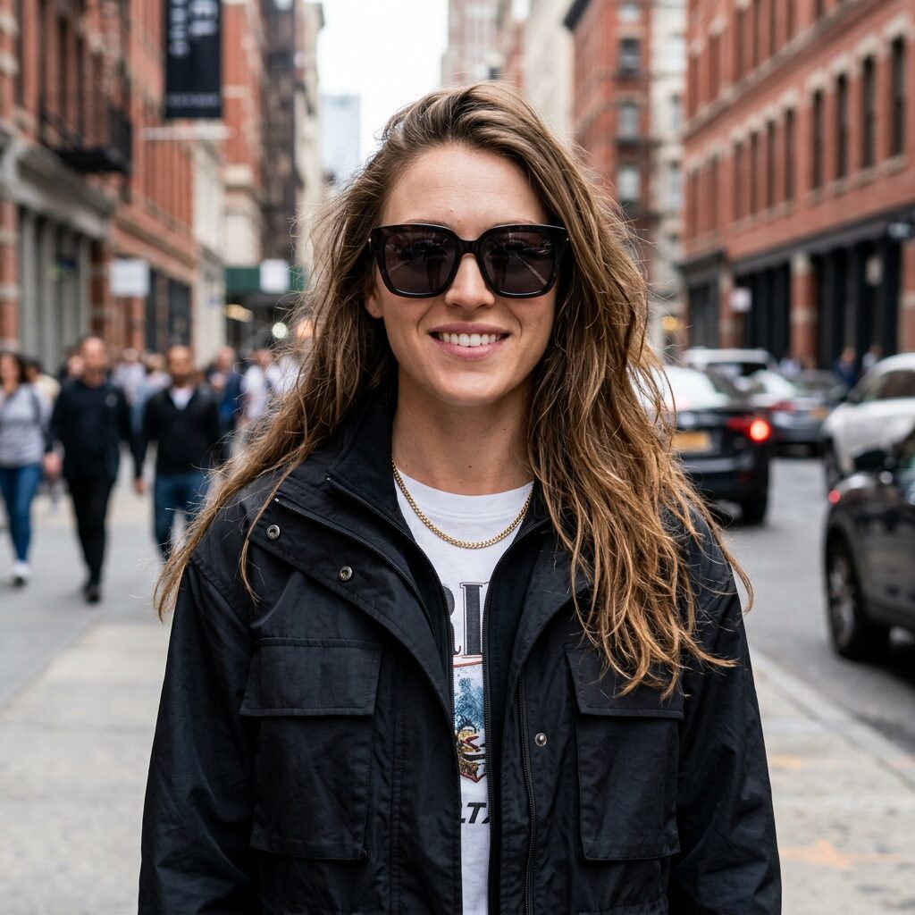 Kate Courtney with sunglasses