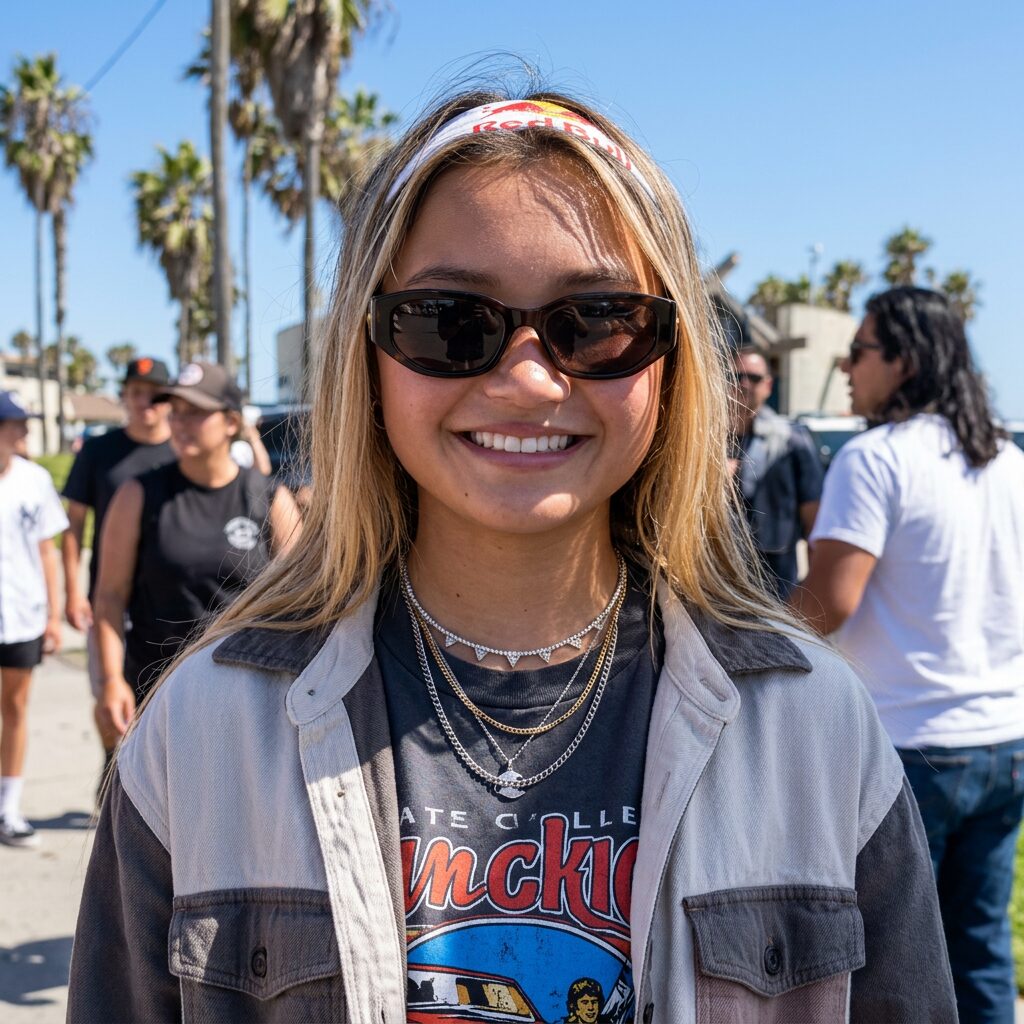 Sky Brown with sunglasses