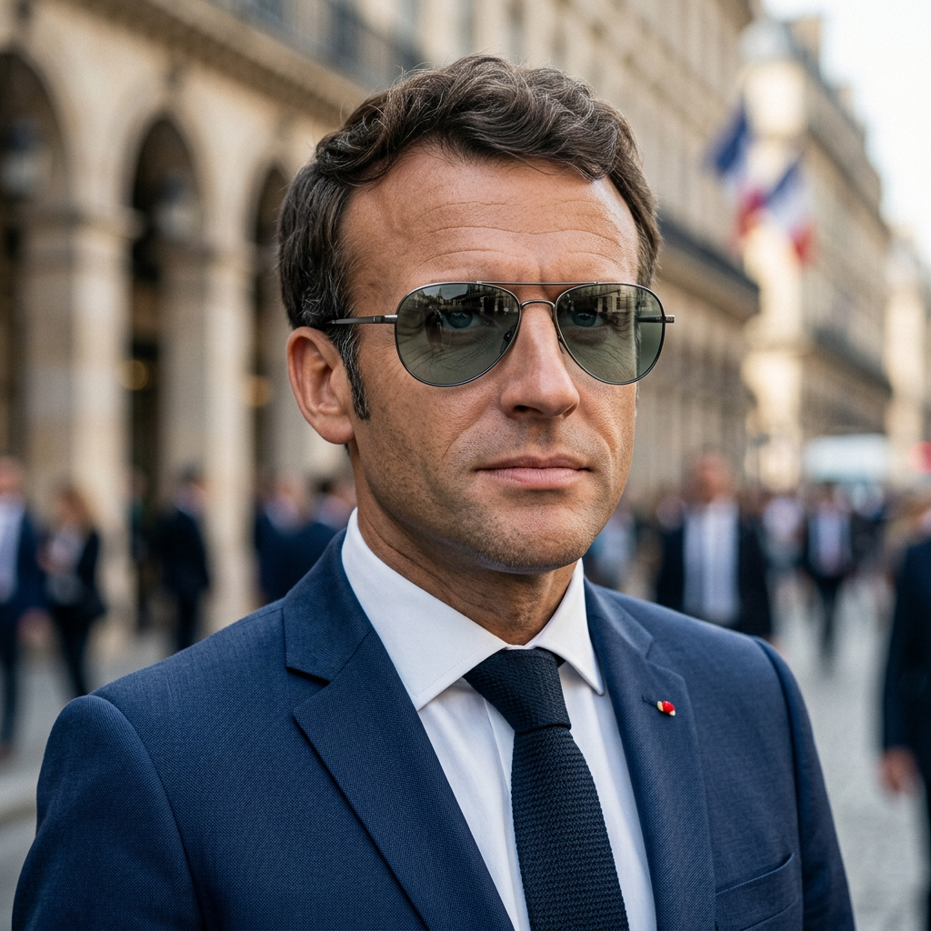 Emmanuel Macron sunglasses